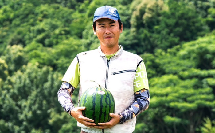 勝田農園の自信満々大玉スイカ 羅皇ザ・スウィート2玉（7～8kg以上）＜勝田農園＞ [CGM006]