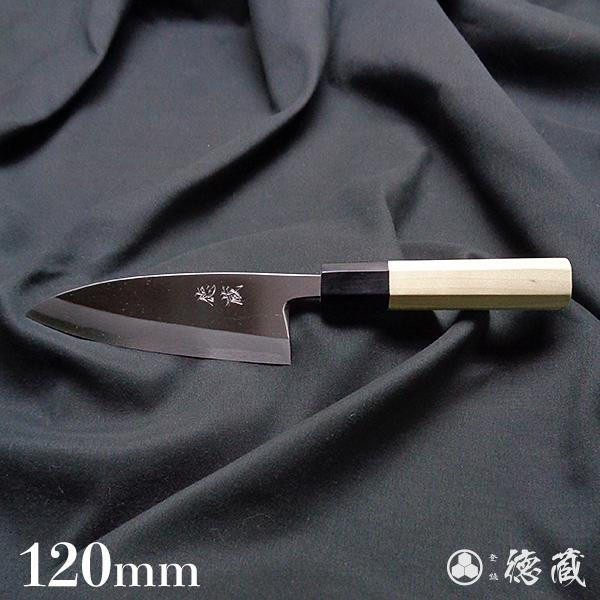 
土佐打ち刃物 左片刃 出刃包丁 120mm | 白紙2号 朴八角柄 徳蔵オリジナル【32044】
