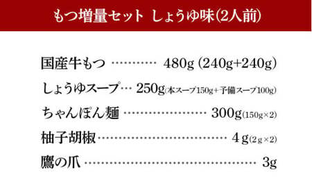 ＜もつ増量＞博多もつ鍋おおやま しょうゆ味2人前CQ008