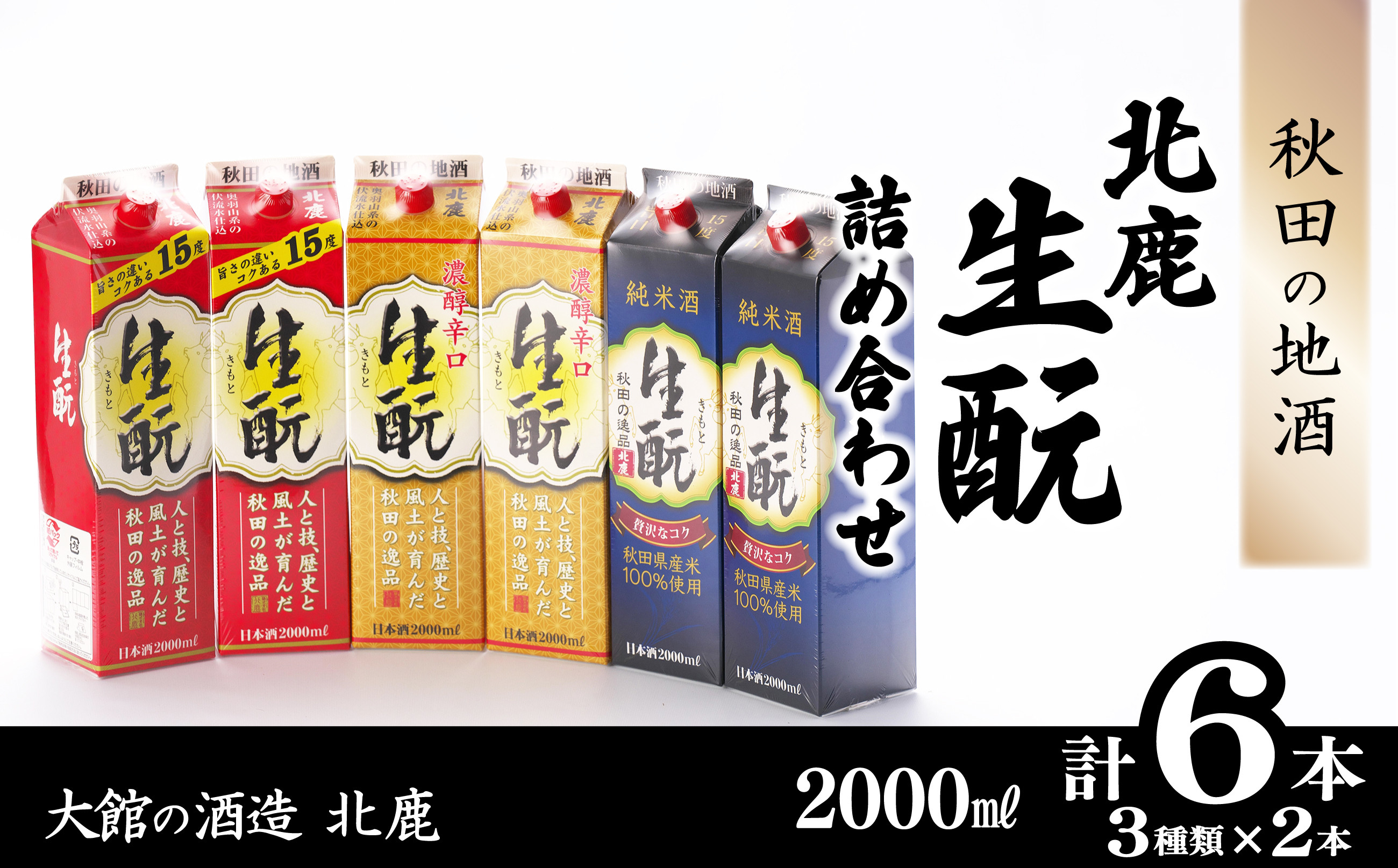 
            北鹿『生もとパック詰め合わせ』3種類6本セット 130P4004　/  東北 秋田 大館 ギフト プレゼント 贈り物 母の日 父の日 敬老の日 誕生日 記念日 お祝い 祝 セット 6本 自分用 晩酌 日本酒 酒 お手頃 晩酌用 ホクシカ ほくしか 北鹿 地酒 生もと 濃醇 辛口 純米酒 飲み比べ
          