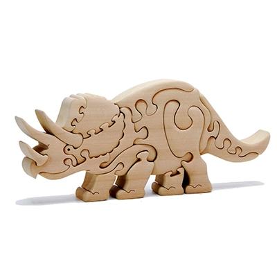 ふるさと納税 河内長野市 木工パズル　トリケラトプス