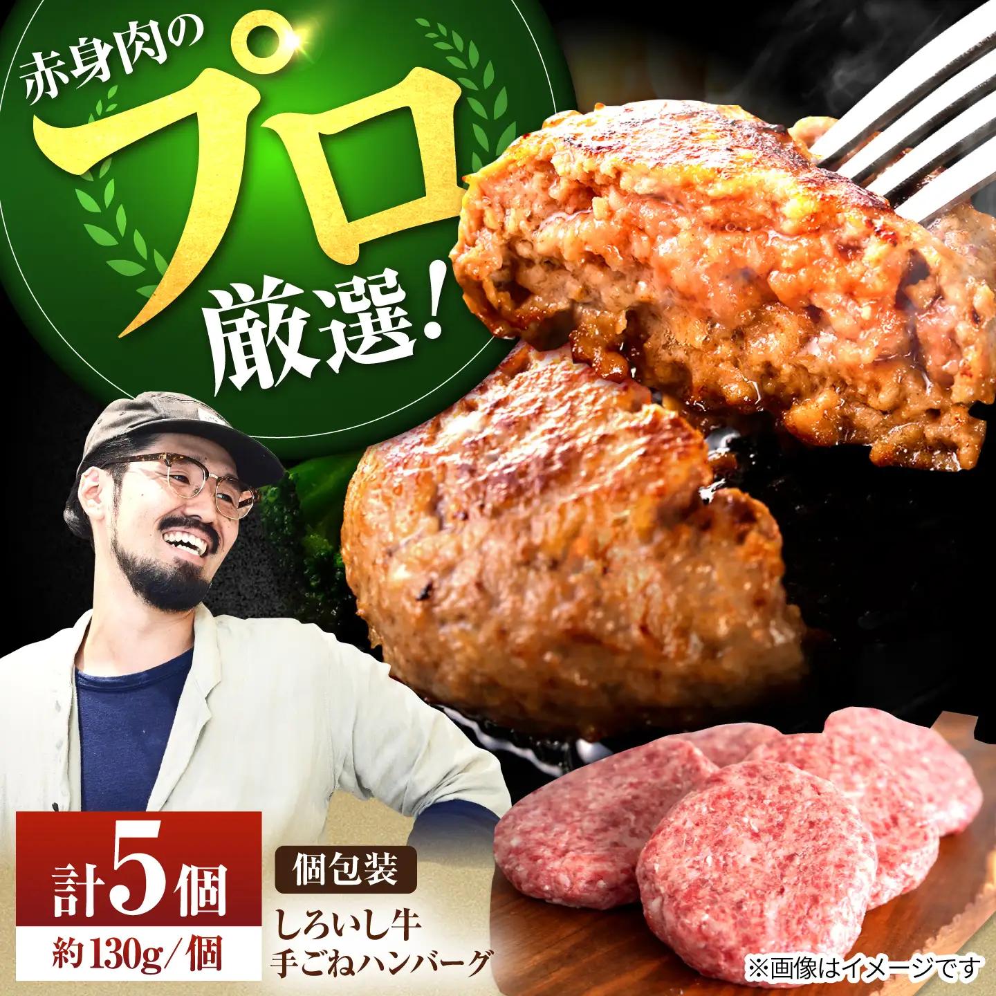 手ごねハンバーグ5個 / ハンバーグ [IAH016]