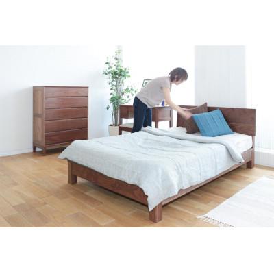 ふるさと納税 旭川市 旭川家具 MUKU工房オリジナル ムク ベッド セミダブル ウォールナット_03227