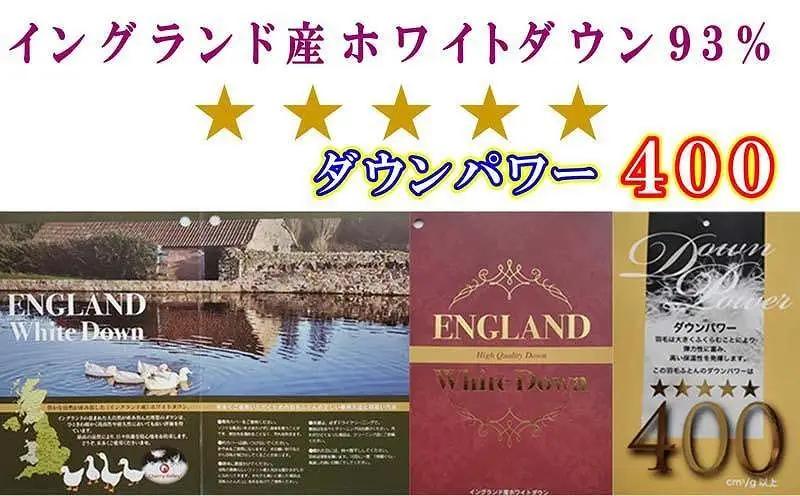 羽毛肌掛け布団 シングルイングランド産ホワイトダウン93％ ダウンパワー400 羽毛布団【BE012】
