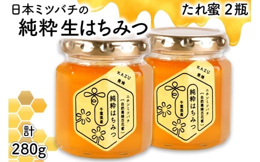 里の恵み 日本ミツバチの生はちみつ《たれ蜜》計280g (140g×2瓶)｜純粋 蜂蜜 里山 百花蜜 健康 はちみつ ギフト プレゼント 袖ケ浦 房総 千葉 非加熱 無添加 [0524]