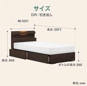 フランスベッド ファディア FAD-C1 DR（引き出し付き260mm） 【 フレームのみ 】 M セミダブル J-374
