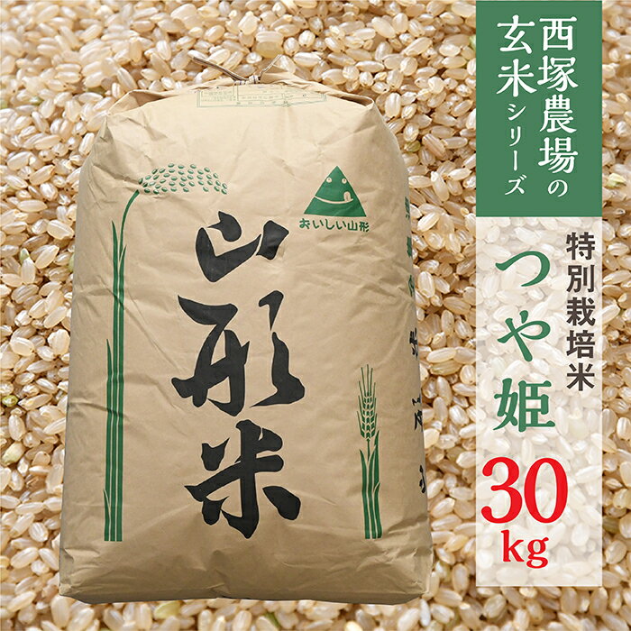【ふるさと納税】【令和8年産予約】特別栽培米 つや姫 玄米 30kg 1袋