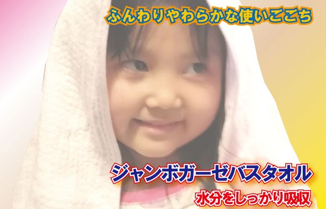 ジャンボガーゼ バスタオル 3枚【泉州タオル 国産 吸水 普段使い シンプル 日用品 家族 ファミリー】 010B896