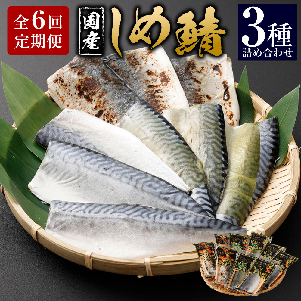 【ふるさと納税】【全6回定期便】旬の美味しさを感じる!しめさば3種詰め合わせ 各3パック（計9パック）1パック120g~140g しめさば あぶり しめさば（昆布付） サバ 鯖 海産物 海鮮 冷凍 長崎県 長崎市 送料無料