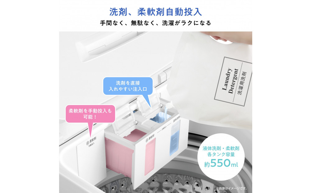 Hisense ハイセンス 洗剤自動投入 洗濯機 【設置費込み】7kg スリム 1-2人用  最短15分洗濯  シャワー水流 激流洗浄 予約機能  省エネ ホワイト/ホワイト HW-G70XL-W 人