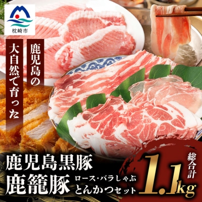 鹿籠豚しゃぶしゃぶ＆とんかつセット【合計1.1kg】枕崎産黒豚使用 B3−7【配送不可地域：離島】【1166988】