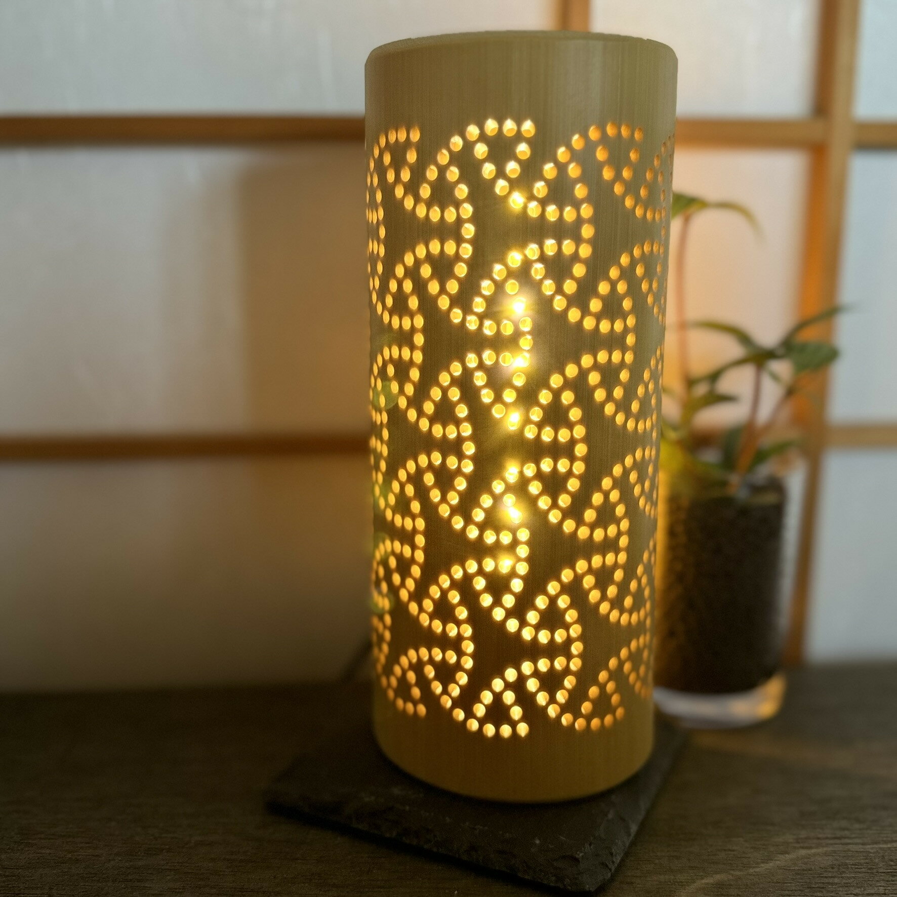 【ふるさと納税】ちくでんき～竹伝喜～ 日本伝統柄 丸毘沙門 《 テーブルライト フロアライト 国産 竹林 ライト 照明 》 【 兵庫県 高砂市 】