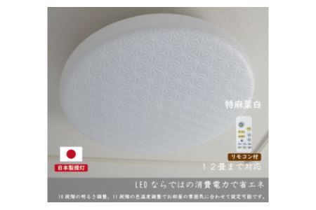 和紙照明 【LEDシーリングライト】 特麻葉白