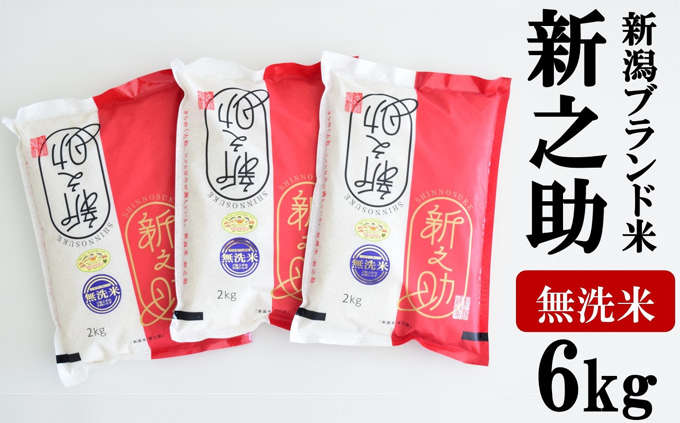 
            【令和6年産新米】新之助 無洗米 6kg（2kg×3袋）中村農研 小分け しんのすけ[Y0127]
          