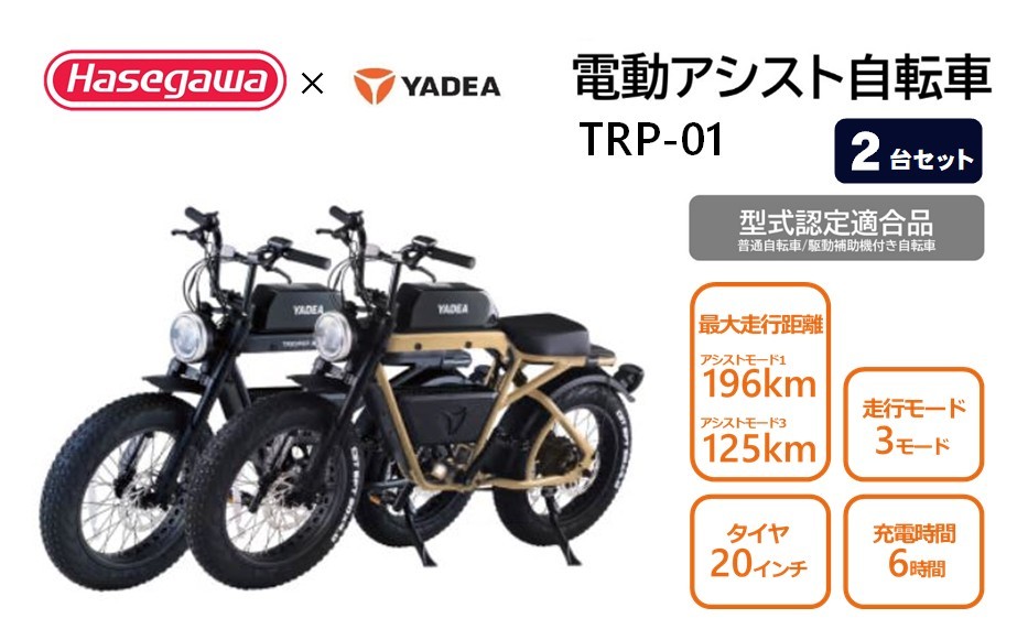 
                  【電動アシスト自転車】【２台セット】 TRP-01【ハセガワモビリティ×YADEA】（1700-1）
                