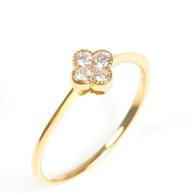 ふるさと納税 大月市 クローバーダイヤモンドリング　0.15CT　R3989DI-Y#13 |  | 02