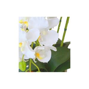 造花 シルクフラワーの胡蝶蘭の鉢植 5本立 CT触媒 ホワイトイエロー ／ お花 コチョウラン 埼玉県