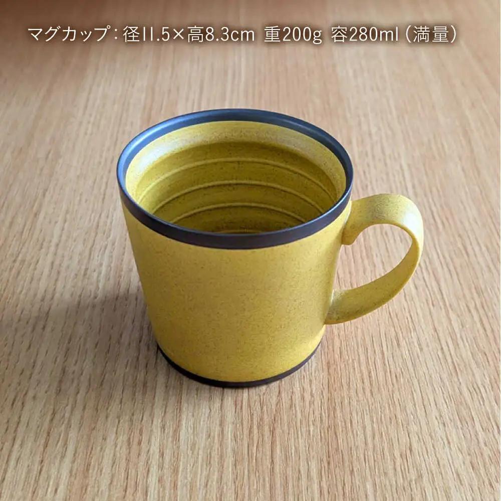 【波佐見焼】　18cmプレート・マグカップ 化粧イエロー 2点セット 【和山】[WB172]