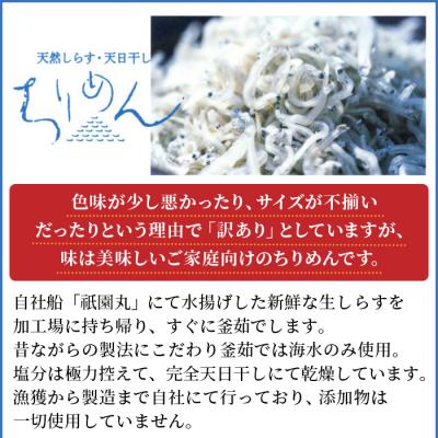 ふるさと納税 西予市 【定期便2ヶ月】<訳あり ちりめん300g>祇園丸 お徳用 えひめ 魚 しらす |  | 02