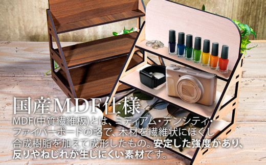 【組立式】木製ディスプレイラック 3段 [ディスプレイラック001 ウォールナット-01] CK201