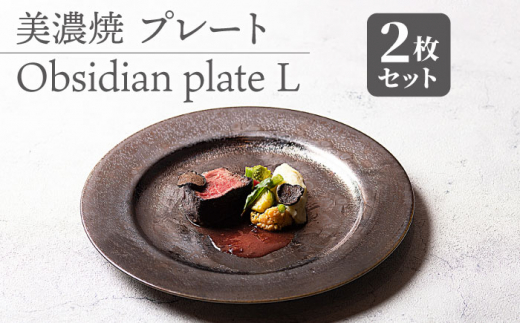 
【美濃焼】 プレートL 2枚セット Obsidian plate L pair set 【柴田商店】 [TAL075]
