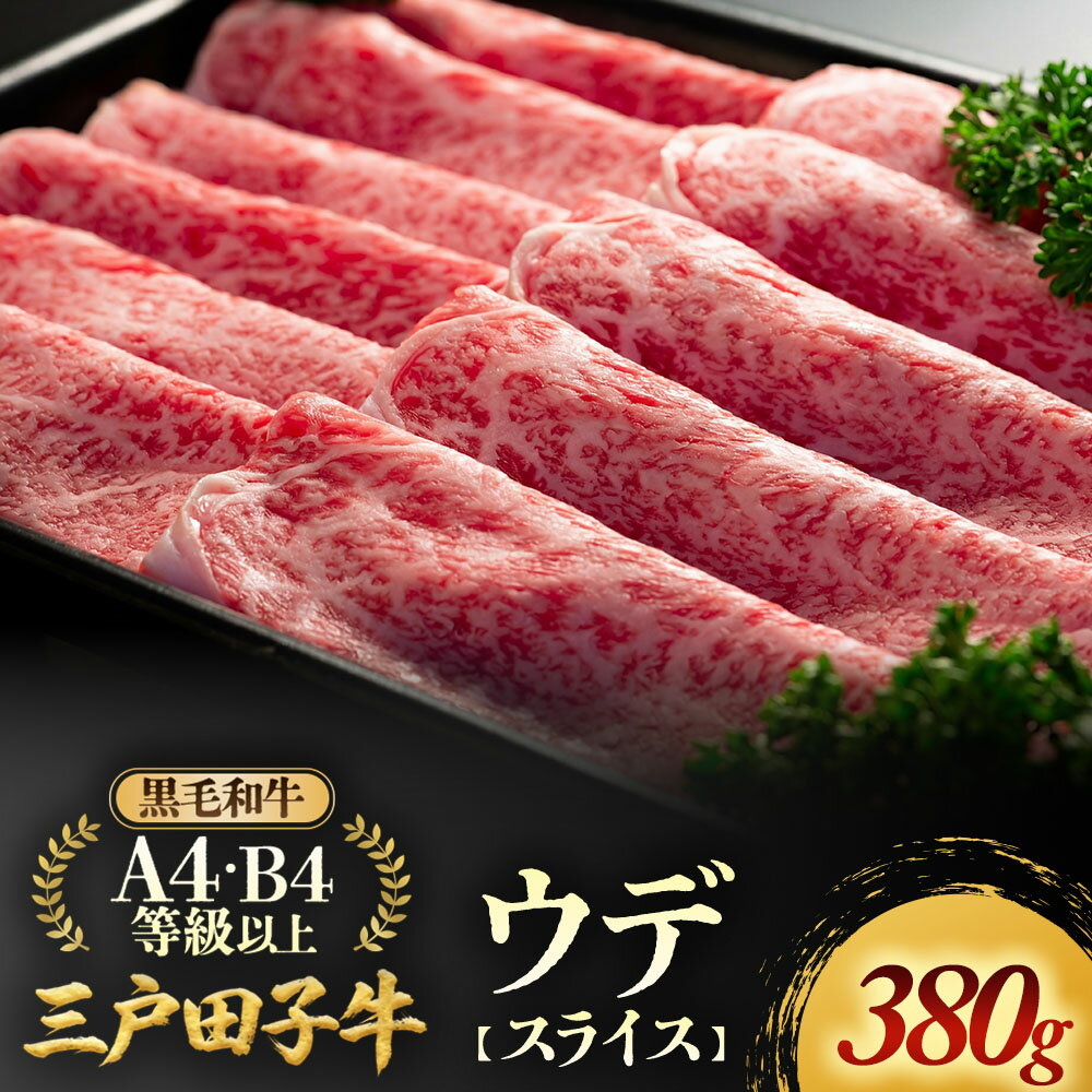 【ふるさと納税】「三戸田子牛」 黒毛和牛 ウデ スライス 380g | 高級 A4 A5 B4 B5 希少 希少部位 霜降り サシ 牛 肉 牛肉 お肉 和牛 国産 三戸田子牛 田子牛 送料無料 ふるさと納税