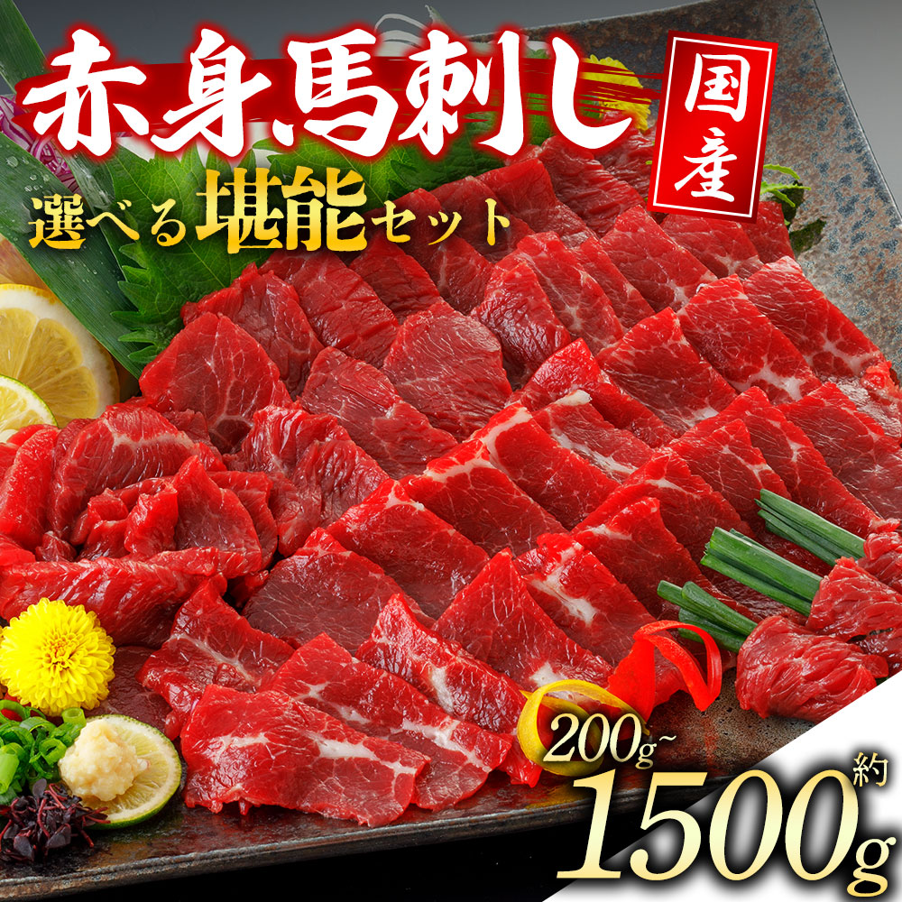 【ふるさと納税】 馬刺し 赤身 選べる容量 200g~1500g 【専用醤油付】 国産 熊本 阿蘇 馬肉 上赤身 高級 新鮮 小分け 真空パック 冷凍 詰め合わせ お取り寄せ グルメ おつまみ 贈り物 晩酌 御歳暮 ギフト 阿蘇牧場 熊本県 阿蘇市