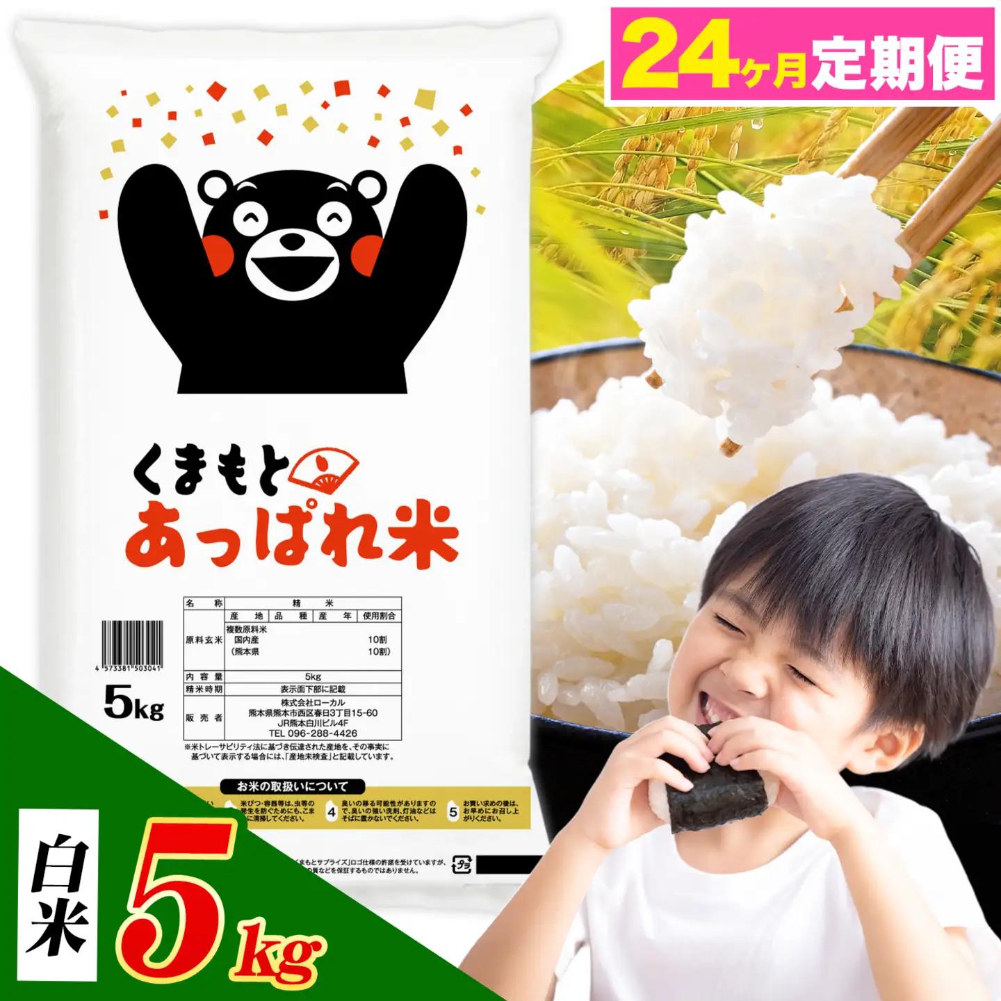 【24ヶ月定期便】熊本県産 くまもとあっぱれ米 ブレンド米 5kg 白米《お申込み翌月から出荷》