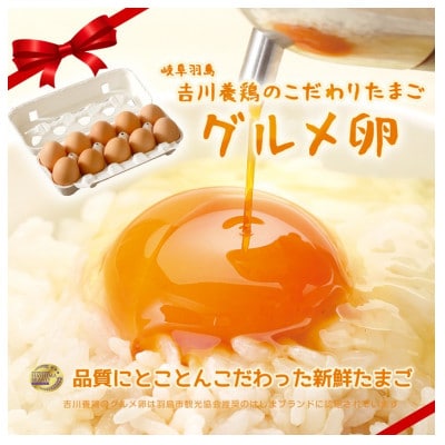 吉川養鶏のグルメ卵(10個×3パック)　贈答箱　羽島観光協会推奨【はしまブランド】認定品