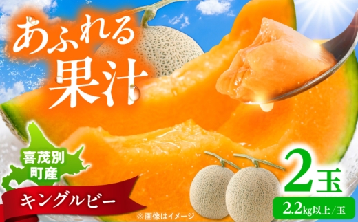 メロン キングルビー 2玉（2.2kg以上/玉）《喜茂別町》 【藤田農園】 メロン めろん 赤肉メロン フルーツ デザート 果物 おやつ 北海道 喜茂別町 国産 産地直送 送料無料 [AJAY002]