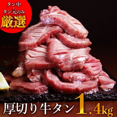 【訳あり】 塩味 厚切り　牛タン　1.4kg(500g×2P+400g×1P)　(水上村)【配送不可地域：離島】【1486362】
