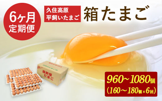 
【定期便】久住高原 平飼いたまご 箱たまご 10kg×6ヶ月 160~180個入
