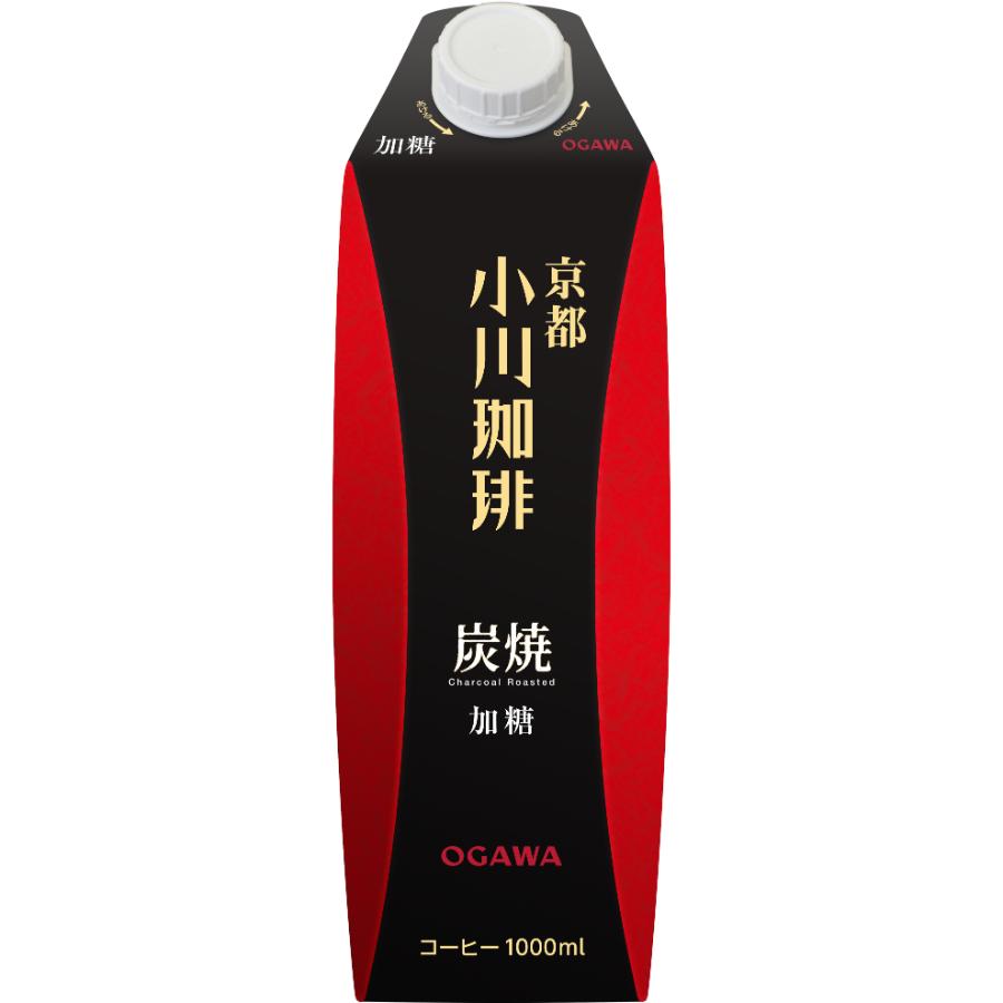 ＜小川珈琲＞炭焼珈琲　アイスコーヒー　加糖1000ml×6本