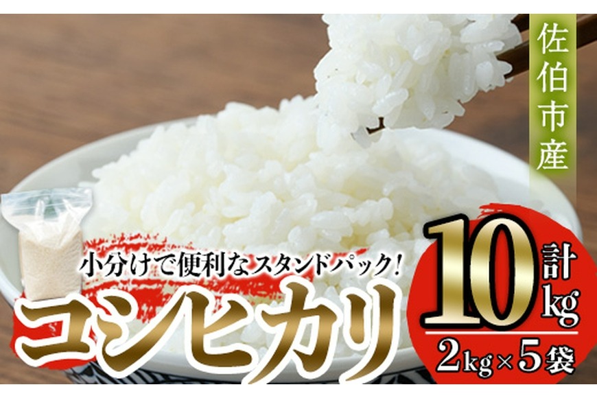 ＜令和7年産・新米＞大分 コシヒカリ 精米済 (計10kg・2kg×5袋) 小分け 個包装 スタンドパック お米マイスター 厳選 お弁当 おにぎり 佐伯市産 大分県 佐伯市 【GG01】【大分県米穀卸 (株)】