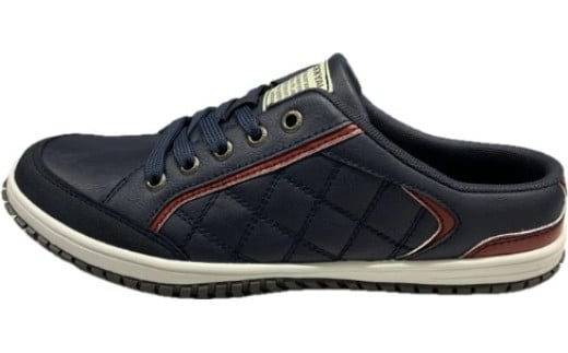 紳士用スライダースニーカー      JK 1313（ネイビー・バーガンディ/25.5cm）