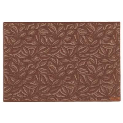ふるさと納税 小牧市 お手入れ簡単!ビニール製ランチョンマット4枚セット　木葉(このは)・ブラウン[036T02-09]