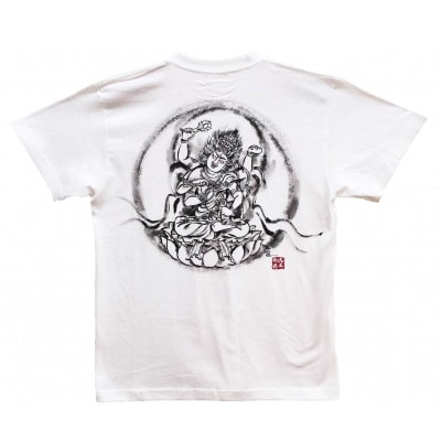 手描きTシャツ 仏画 愛染明王 白 (半袖 Lサイズ)【1615479】