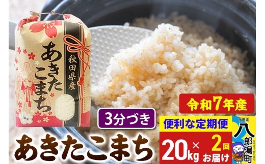 《定期便2ヶ月》 あきたこまち 20kg【3分づき】令和7年産 秋田県産 こまちライン [こまちライン あきたこまち ブランド米 お米 3分搗き 3分づき 米どころ 秋田 秋田県産]
