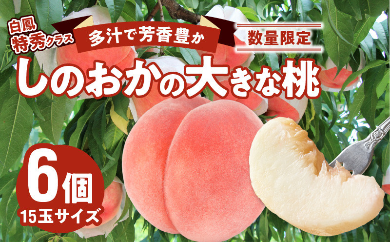 
            【数量限定】 しのおかの大きな桃(白鳳・特秀クラス）
          
