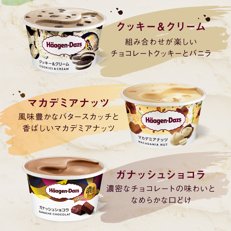 【着日指定できます】ハーゲンダッツ『ミニカップ12個セット（定番フレーバー＆新商品 ガナッシュショコラ）』アイスクリーム アイス スイーツ デザート_H0016-114