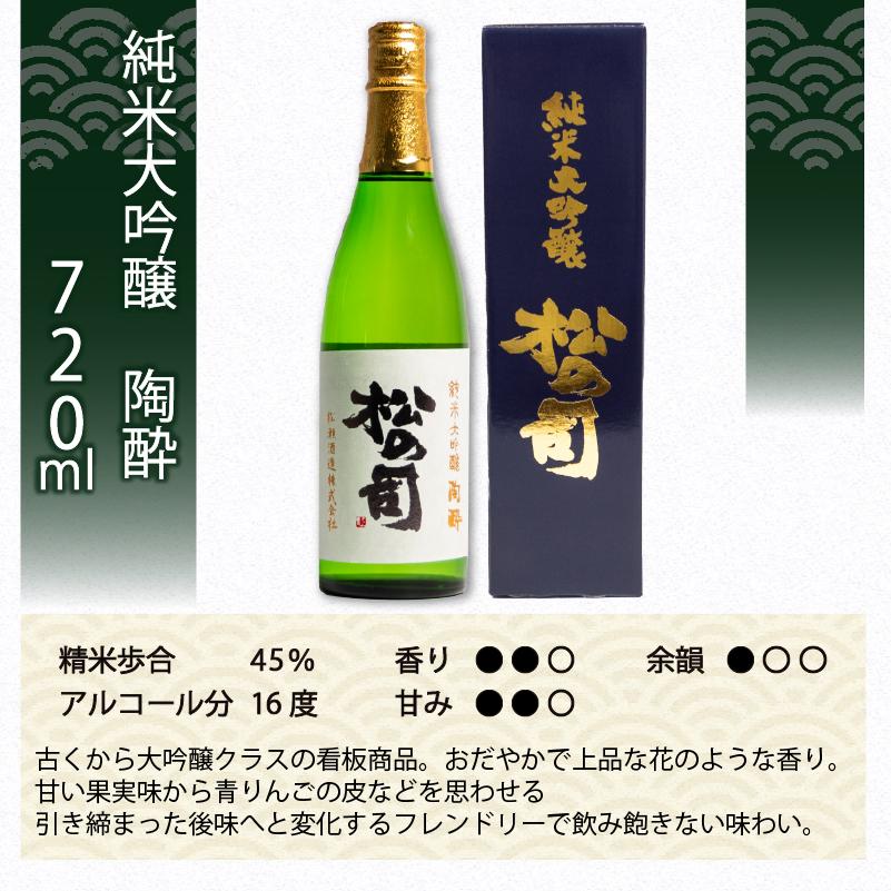 定期便 日本酒 松の司 純米大吟醸 「陶酔」 3本 ( 1種類 × 3回 ) 3ヶ月 720ml