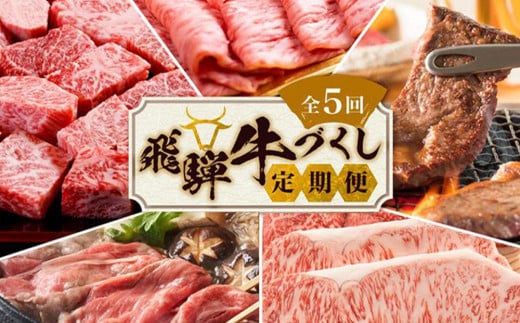 【3月開始】定期便 飛騨牛づくし 全5回 ( すき焼き / ステーキ / 焼肉 / しゃぶしゃぶ ) 計2.1kg | 肉 5ヶ月 牛肉 豚肉 お楽しみ 食べ比べ サーロイン サイコロ 赤身 A5等級 和牛 黒毛和牛 岐阜 高山 BBQ 人気 おすすめ ZZ005VC03