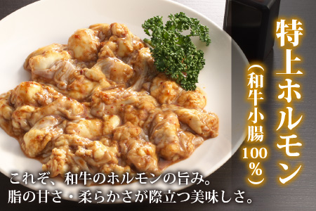 【3ヶ月定期便】とんちゃん祭2012年優勝商品！特上ホルモン（和牛小腸100％）1kg（500g×2袋）×3回　合計3kg[D-026001]
