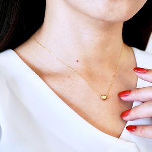 K18 18金 イエローゴールド 地金 ハート ペンダント ネックレス  シンプル 保証書付 61171 242-059-a