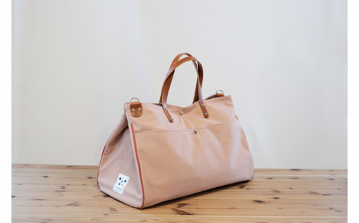 ＷＡＴＡＫＵＭＩ ＢＯＳＴＯＮ ＢＡＧ　ピンクレンガ（L） ／ ボストンバッグ 知多木綿 8号帆布 刺子 軽量 丈夫 大容量 通勤 旅行 ジム カジュアル 男女兼用 日常使い 収納 バッグ おしゃれ 