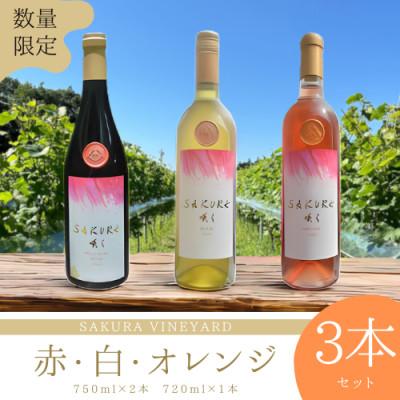 ふるさと納税 佐倉市 【数量限定】佐倉産初!ワイン　厳選3本セット　赤・白・オレンジワイン