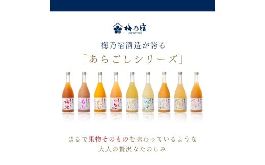 梅乃宿 あらごしシリーズ 定番３種をお届け 【３ヵ月定期便】毎月720ml×１本  ／ 定期便 梅乃宿酒造 お酒 リキュール ギフト 贈り物 プレゼント 人気 メーカー直送 みかん 梅酒 もも 果実 