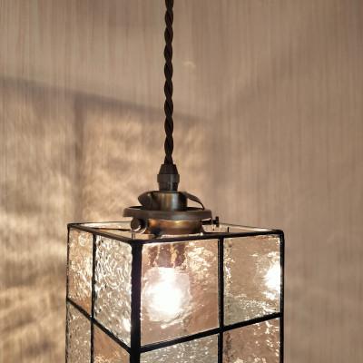 ふるさと納税 基山町 ステンドグラス　シャンパンピンク×クリアー【ペンダントランプ】 |  | 02