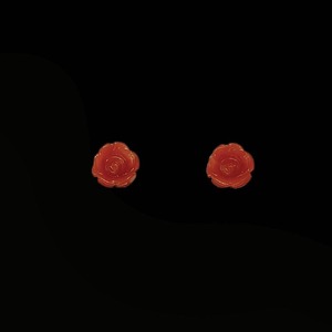 【 サンゴ ピアス 】 珊瑚 ミニバラ ピアス