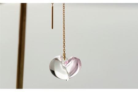 cocoroアロマチェーンピアス K18YG 《糸島》【タビノキセキ】アクセサリー ガラスアクセサリー [ADB023] チェーンピアス イエローゴールド 18金 ピアス